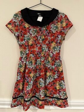 Iron Fist Dangerfield Black-Collar Roses, Eyeballs, & Cherubs Fit & Flare Small